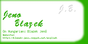 jeno blazek business card